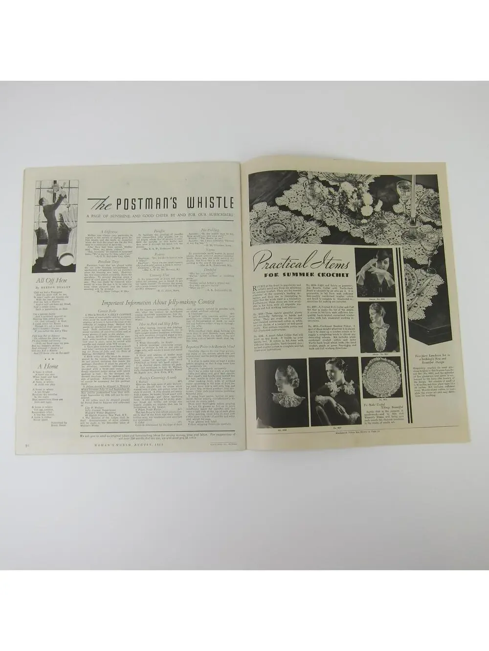 Woman’s World Magazine August 1936 Lowell Thomas 90 Pounds of Courage Vintage